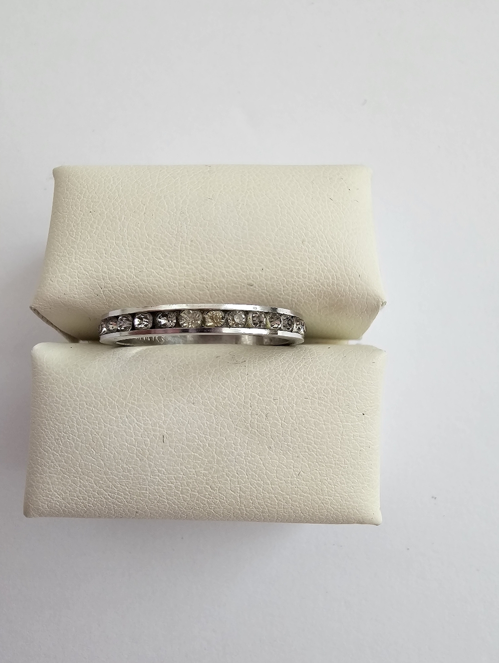 Vintage Esposito Sterling Silver Eternity Band ESPO Channel Set Rhinestone Ring